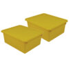 Stowaway 5" Letter Box with Lid, Yellow, Pack of 2