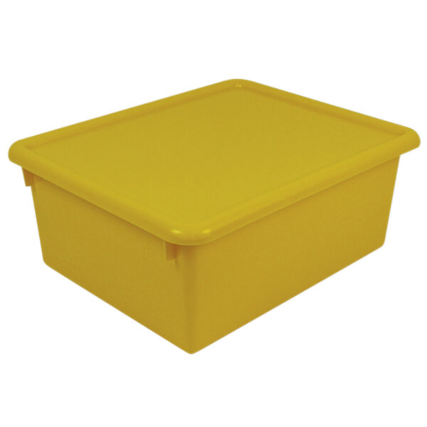 Stowaway 5" Letter Box with Lid, Yellow, Pack of 2