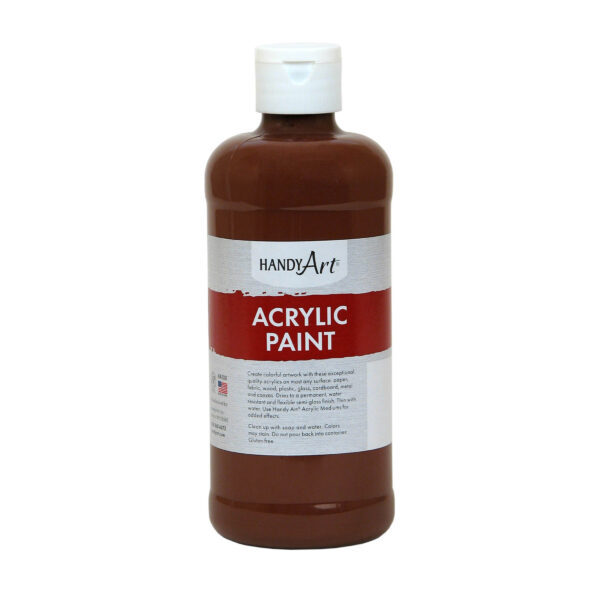 Acrylic Paint 16 oz, Burnt Sienna, Pack of 3