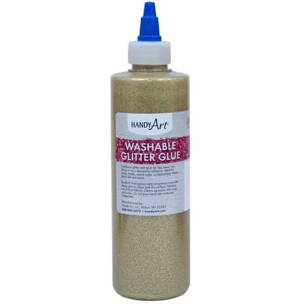 Washable Glitter Glue, 8 oz., Gold, Pack of 6