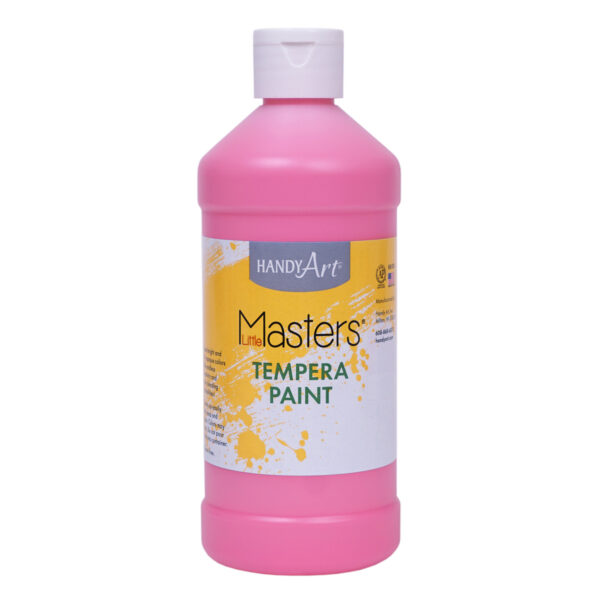 Little Masters Tempera Paint, Pink, 16 oz., Pack of 12