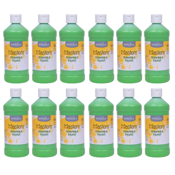 Little Masters Tempera Paint, Light Green, 16 oz., Pack of 12