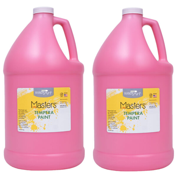 Little Masters Tempera Paint, Pink, Gallon, Pack of 2