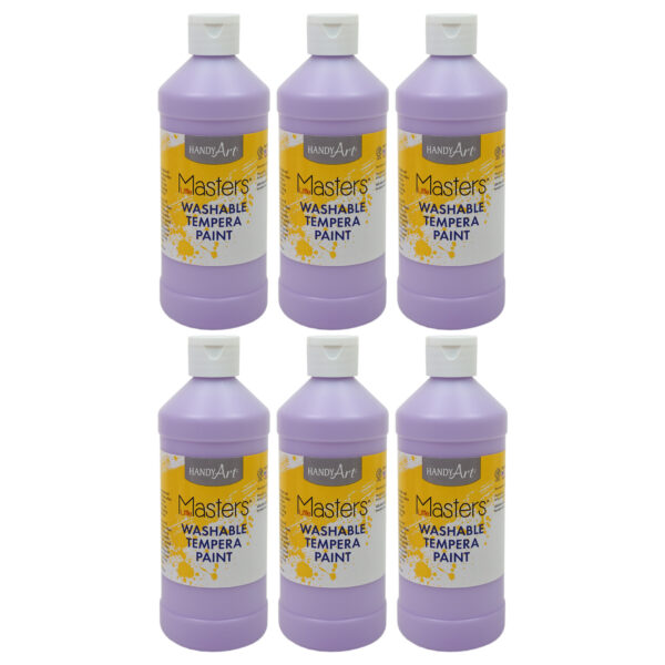Little Masters Washable Tempera Paint, 16 oz., Light Purple, Pack of 6