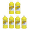 Little Masters Washable Tempera Paint, Yellow, 32 oz., Pack of 6