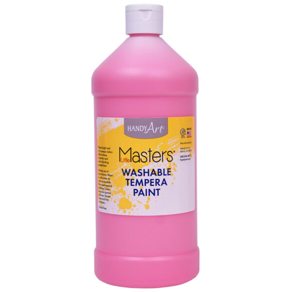 Little Masters Washable Tempera Paint, Pink, 32 oz., Pack of 6