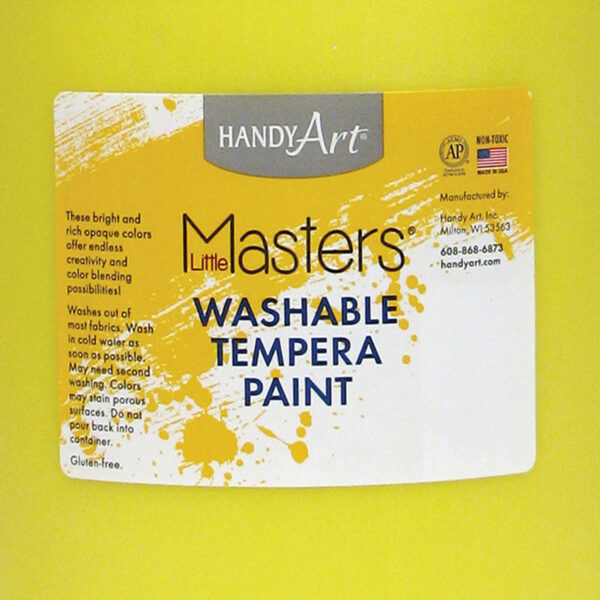 Little Masters Washable Tempera Paint, Yellow, Gallon