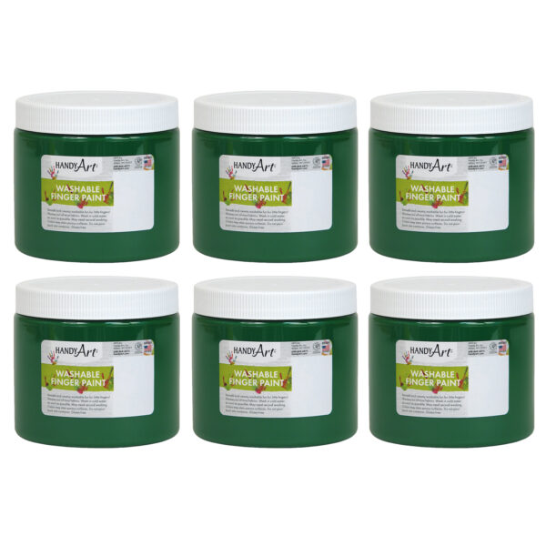 Washable Finger Paint, Green, 16 oz., Pack of 6