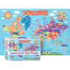 World Floor Puzzle for Kids, 24"H x 36"L, 48 Pieces