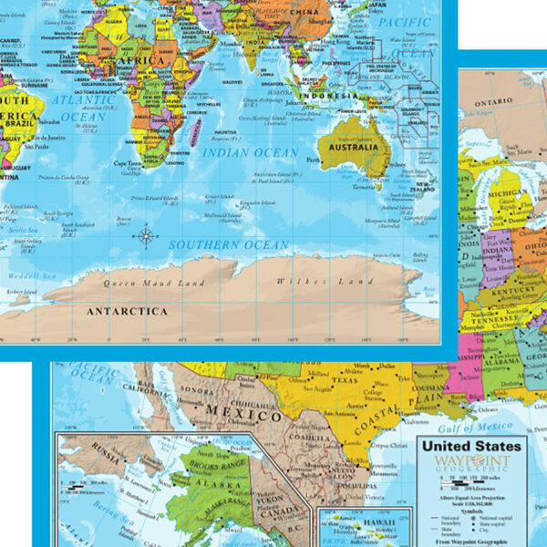 World-USA Laminated Notebook Maps, 32 Count