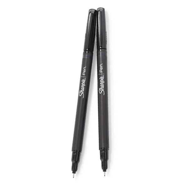 Felt Tip Pens, Fine Point (0.4mm), Black, Black, Box of 12
