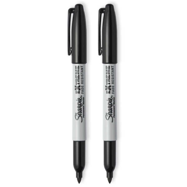 Extreme Permanent Markers, Black, 2 Per Pack, 6 Packs