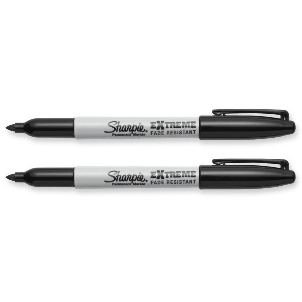 Extreme Permanent Markers, Black, 2 Per Pack, 6 Packs