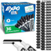 Low Odor Dry Erase Markers, Chisel Tip, Black, 36 Count