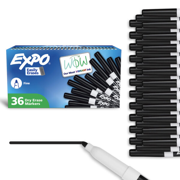 ERSSAN1921062_3.jpg Low Odor Dry Erase Markers, Fine Tip, Black, 36 Count