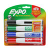 ERSSAN1944728-3_1.jpg Magnetic Dry Erase Markers with Eraser, Chisel Tip, Assorted, 4 Per Pack, 3 Packs