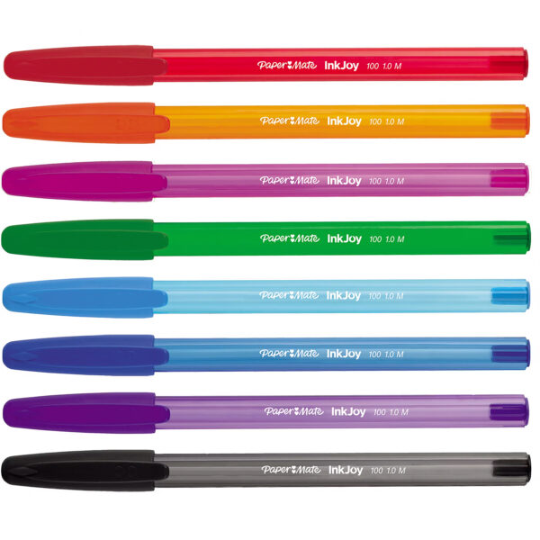 InkJoy 100ST Ballpoint Pens, Medium Point, Assorted Ink, 8 Per Pack, 6 Packs