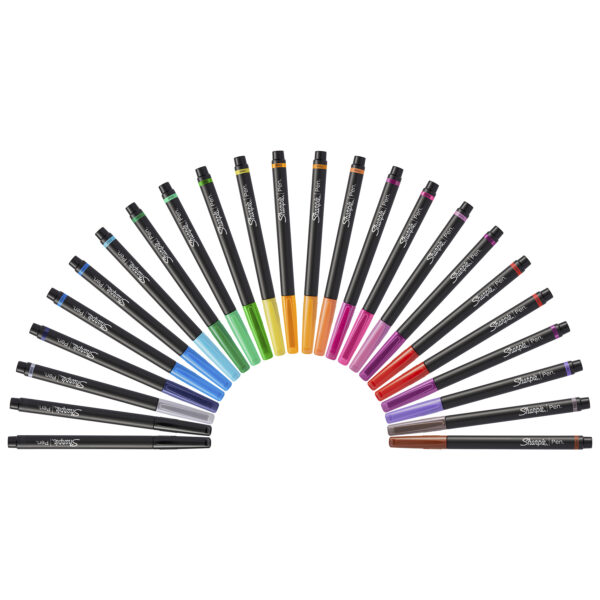 Art Pens, Fine Point, Assorted Colors, 24 Count