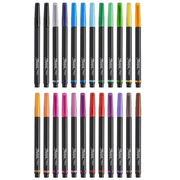 Art Pens, Fine Point, Assorted Colors, 24 Count