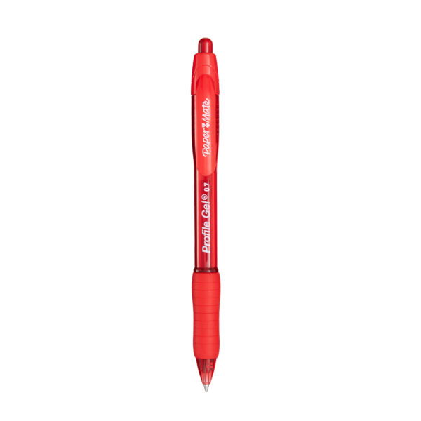Gel Pen, Profile Retractable Pen, 0.7mm, Red, 12 Count