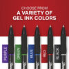 S-Gel Gel Pens, Fine Point (0.5mm), Assorted Colors, 4 Per Pack, 3 Packs
