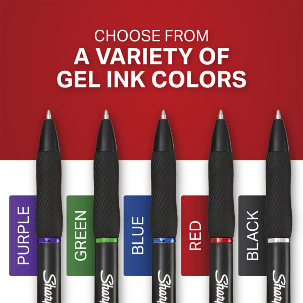 S-Gel Gel Pens, Fine Point (0.5mm), Assorted Colors, 4 Per Pack, 3 Packs