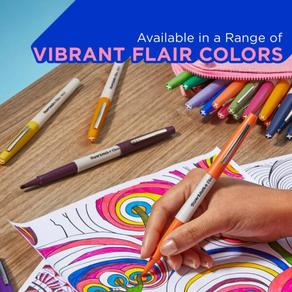 Flair Felt Tip Pens, Bold Tip (1.2 mm), Assorted Colors, 6 Per Pack, 2 Packs