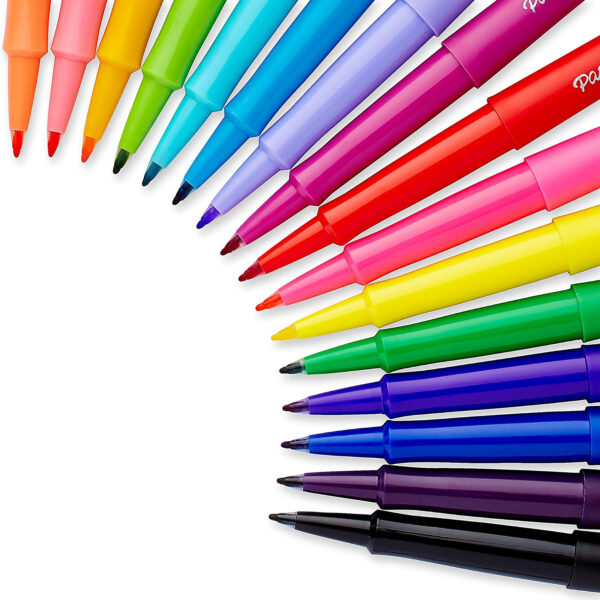 Flair Felt Tip Pens, Bold Tip (1.2 mm), Assorted Colors, 16 Count
