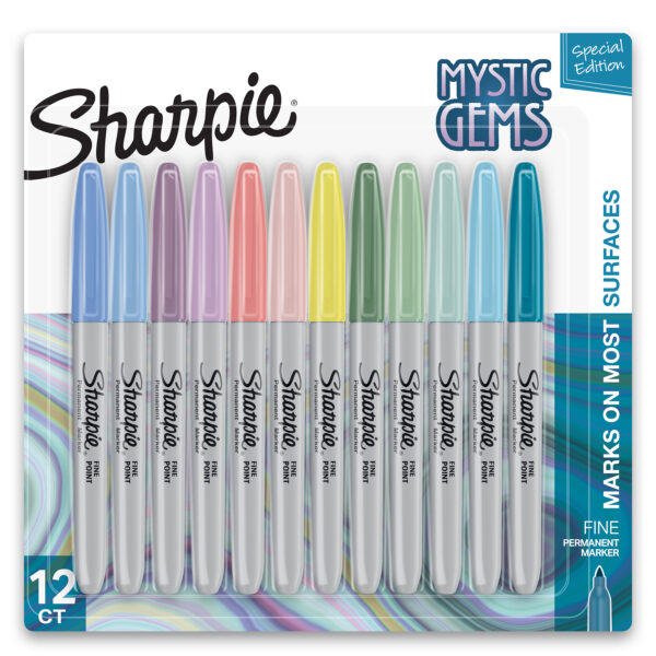 ERSSAN2136729.jpg Permanent Markers, Fine Point, Mystic Gem Colors, 12 Count