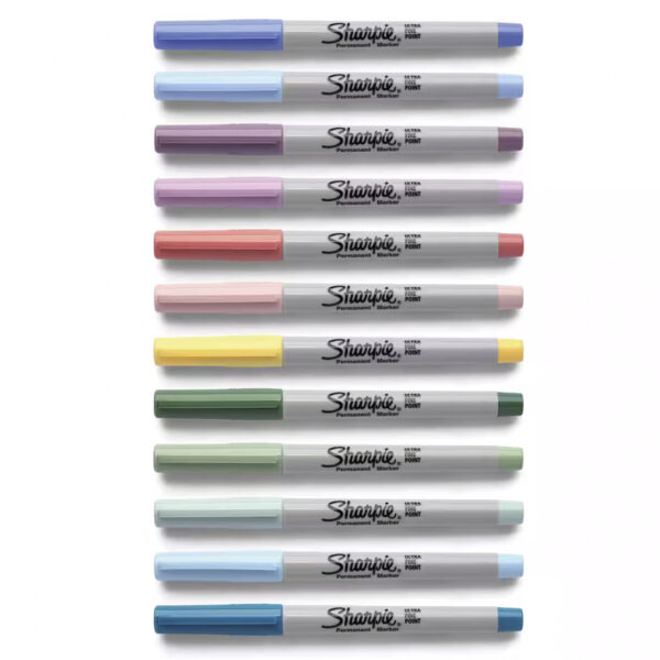 Permanent Markers, Ultra Fine Point, Mystic Gem Colors, 12 Count