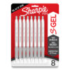 S-Gel, Gel Pens, Medium Point (0.7mm), Pearl White Body, Black Gel Ink Pens, 8 Count