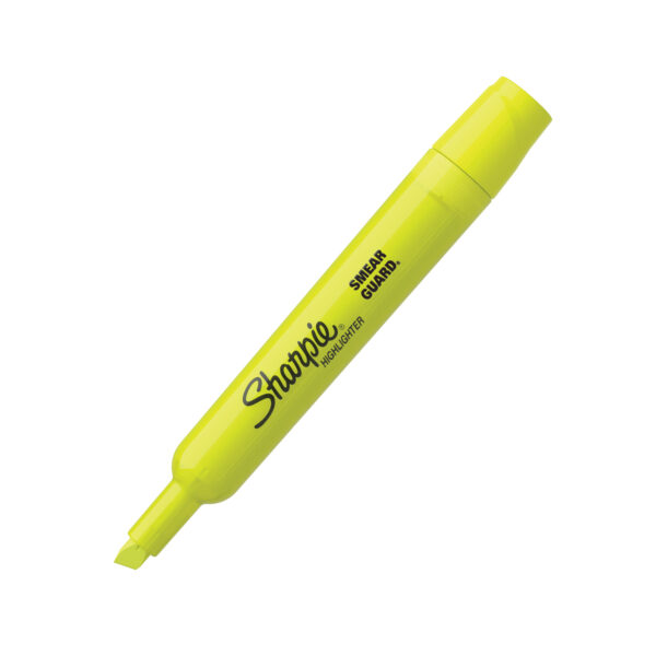 Tank Style Highlighters, Chisel Tip, Fluorescent Yellow, 12 Per Pack, 2 Packs