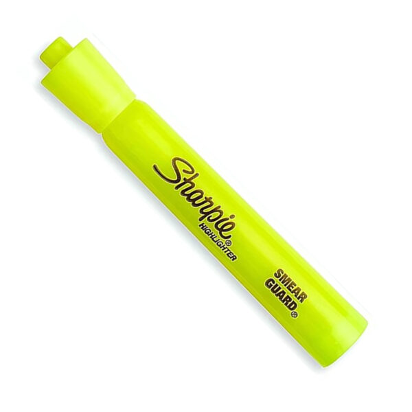 Tank Style Highlighters, Chisel Tip, Fluorescent Yellow, Box of 12