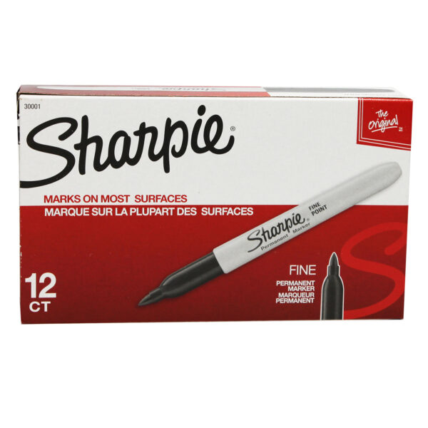 ERSSAN30001BX.jpg Fine Point Permanent Marker, Black, Box of 12