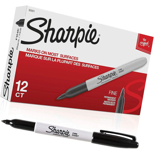 ERSSAN30001BX_2.jpg Fine Point Permanent Marker, Black, Box of 12