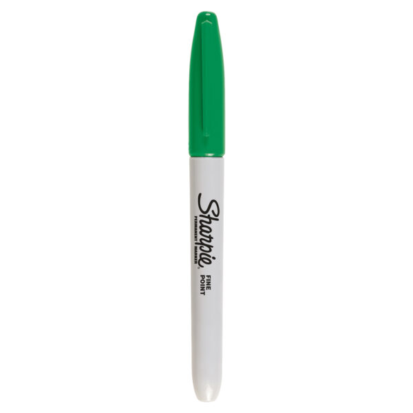 Fine Point Permanent Marker, Green, Box of 12