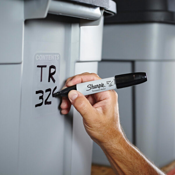 Chisel Tip Permanent Marker, Black, 4 Per Pack, 3 Packs