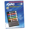 Low Odor Dry Erase Marker Set with 6-Marker Organizer and Eraser