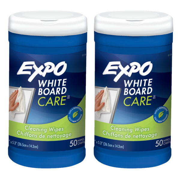 ERSSAN81850-2.jpg Dry-Erase Board Cleaning Wet Wipes, 50 Per Container, Pack of 2
