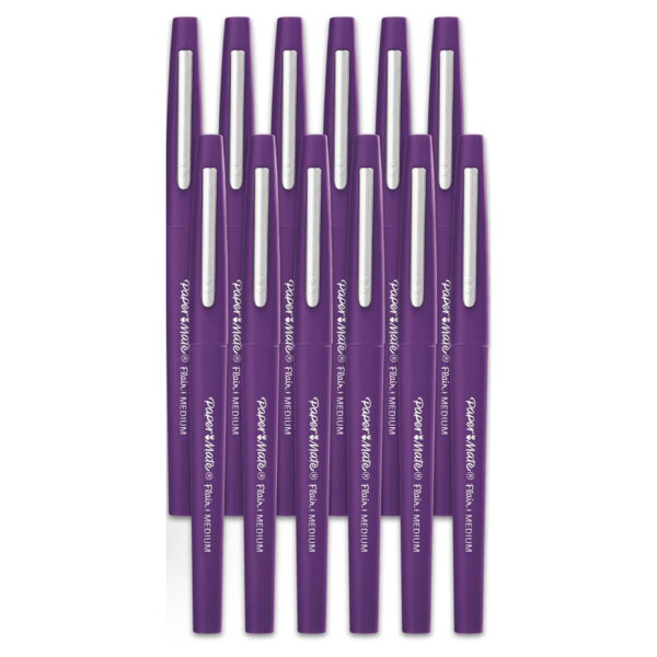 Flair Pens, Medium, Purple, Box of 12