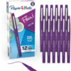 Flair Pens, Medium, Purple, Box of 12