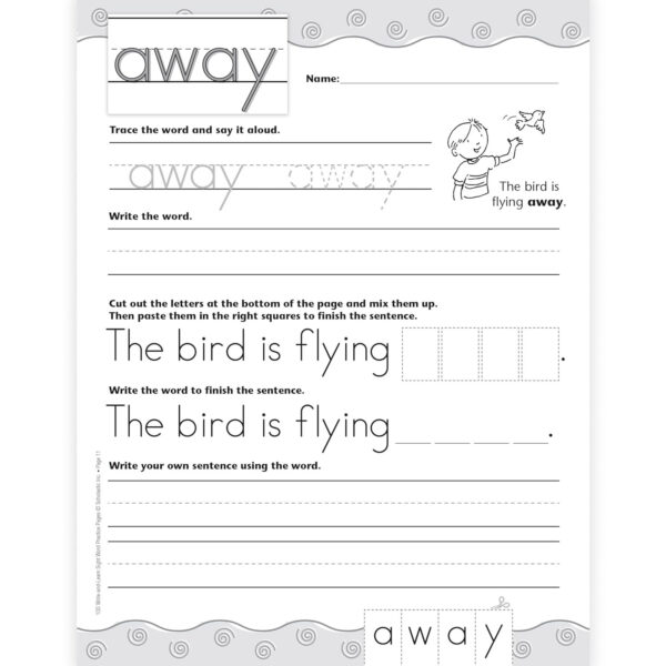 ERSSC-0439365627_2.jpg 100 Write And Learn Sight Word Practice Pages, Grades K-2