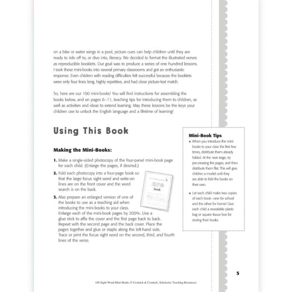 ERSSC-0439387809_3.jpg 100 Sight Word Mini-Books Activity Book, Grades K-2