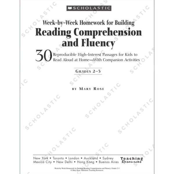 Week By Week Homework for Building Reading Comprehension and Fluency, Grades 2-3