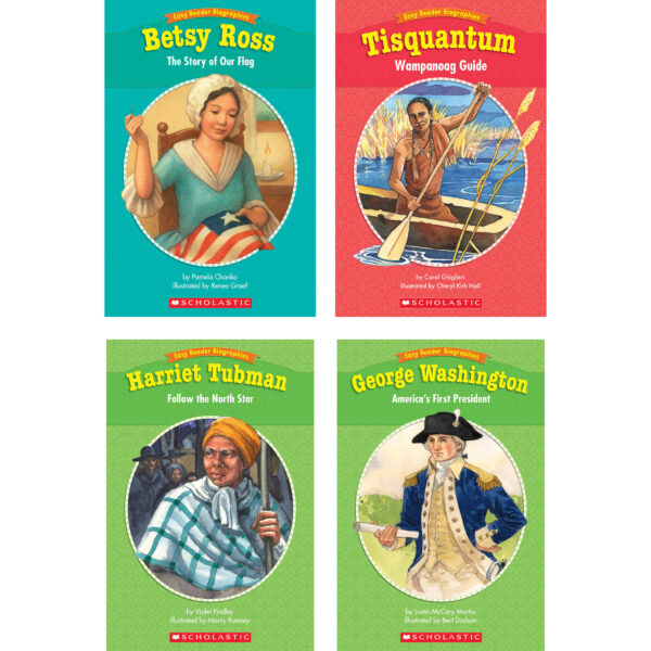 Easy Reader Biographies Book Set, 60 Books, 5 Copies of 12 Biographies