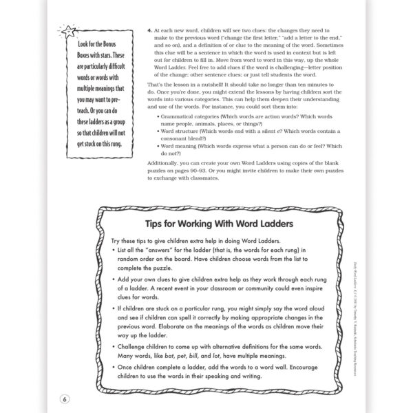 Daily Word Ladders, Grades K-1, 8-3-8" Width, 10-7-8" Length
