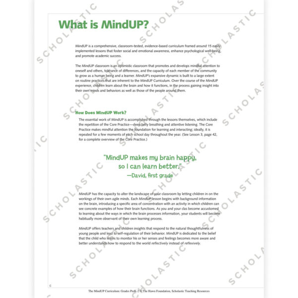 The MindUP Curriculum: Grades PreK2
