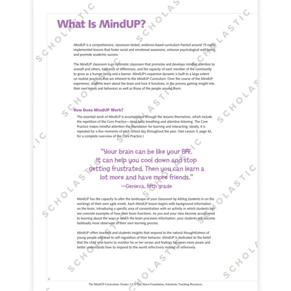 The MindUP Curriculum: Grades 3-5