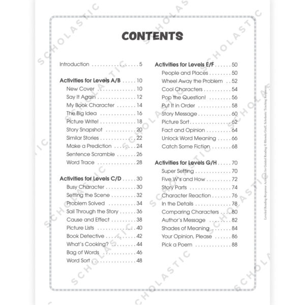 Leveled Reading Response Activities for Guided Reading, Grade K-3