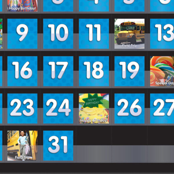 Monthly Calendar Pocket Chart with Cards, Black